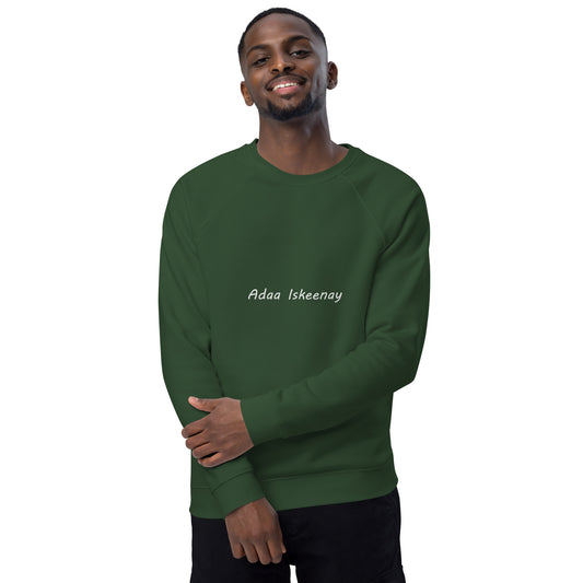 Adaa Iskeenay Unisex organic raglan sweatshirt